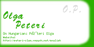 olga peteri business card